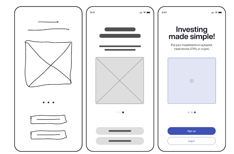 Wireframe iterations