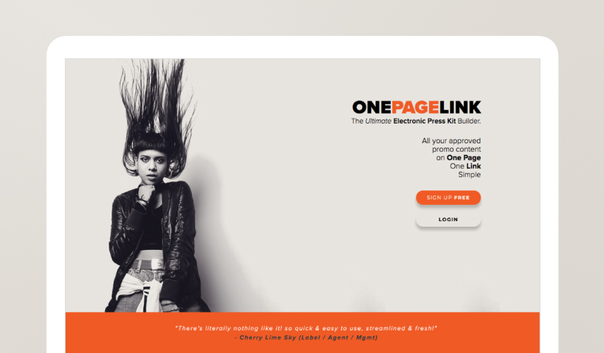 OnePageLink - Electronic Press Kit Builder