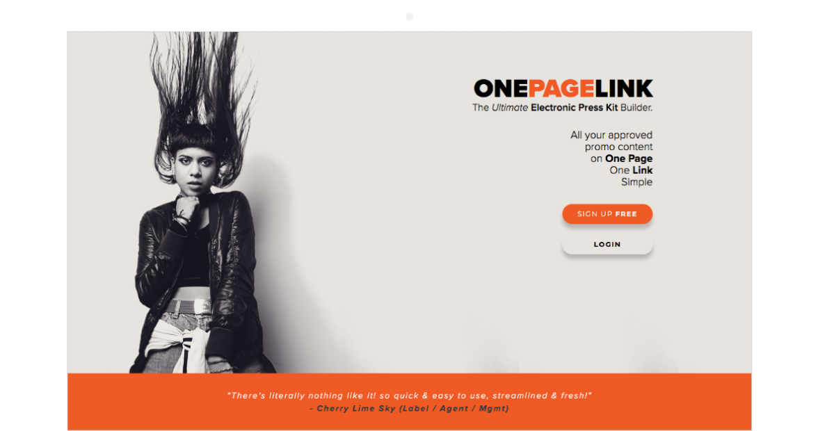 OnePageLink - Electronic Press Kit Builder